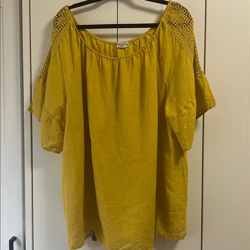 Terzo Millennio 100 % Linen Italian Blouse size 3X